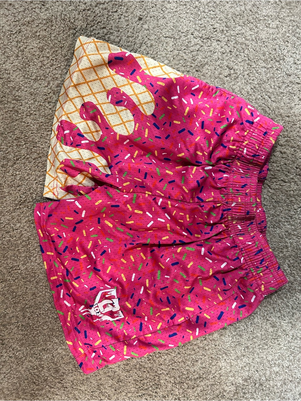 B101 Baseball life youth large pink drip shorts.